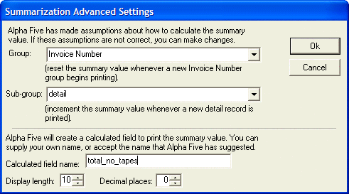 Summary Field Genie Adv